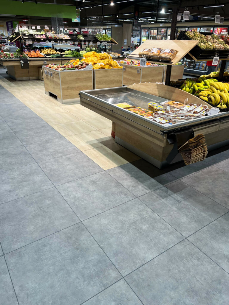 PVC flooring tiles for commercial premises